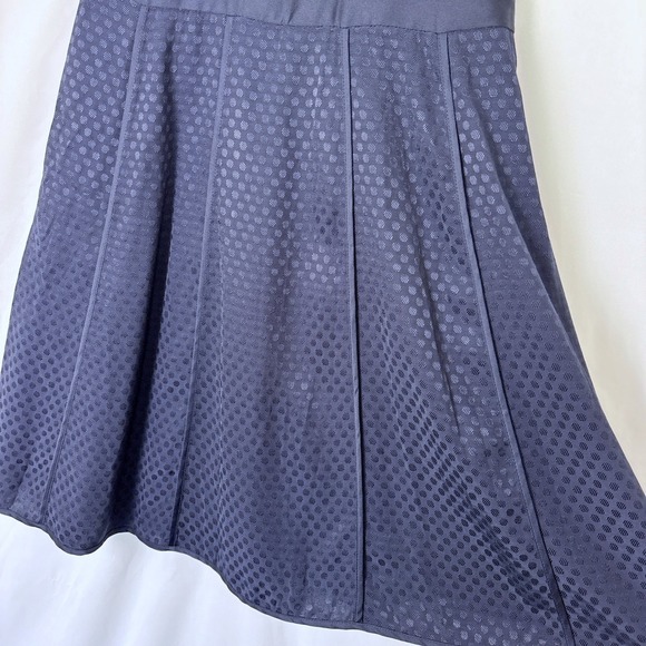 Banana Republic Navy Halter Top Fit & Flare Dress Size 6P Polka Dot Texture Midi - Picture 3 of 13